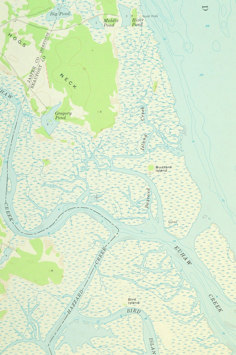 Laurel Bay Map of Port Royal Island South Carolina Wall Art Etsy