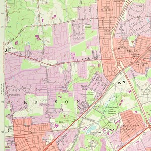 Perth Amboy Map of Menlo Park New Jersey LARGE Topographic | Etsy