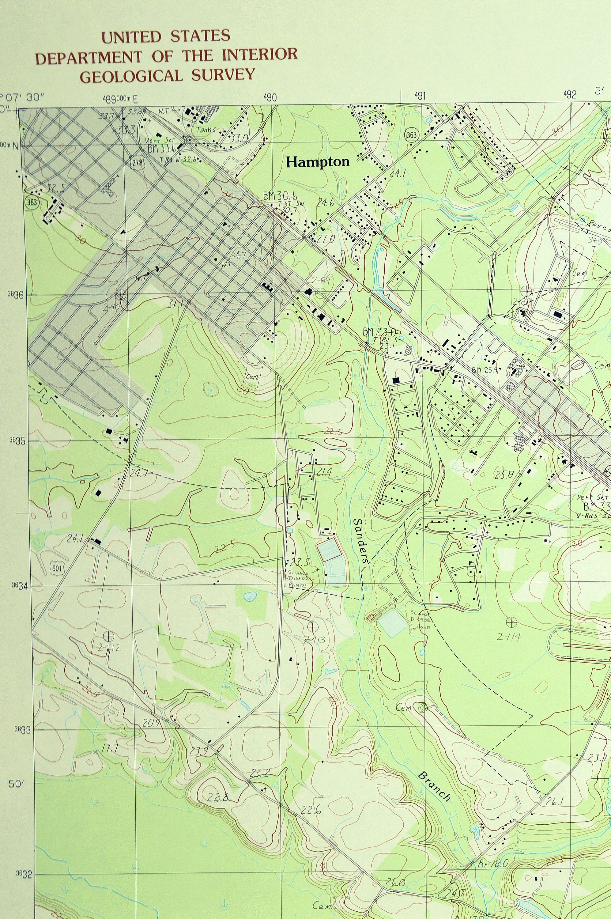 Hampton Map of Varnville South Carolina Art Print Wall Decor Etsy