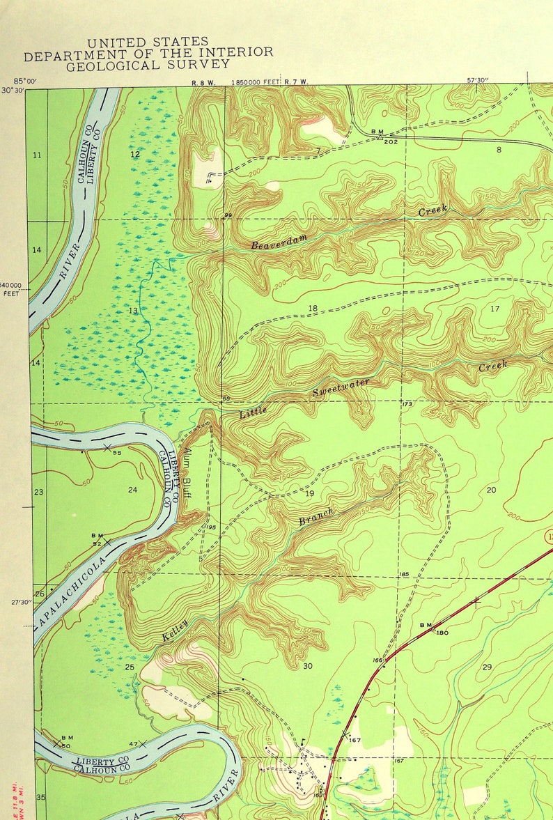 Bristol Map of Lake Mystic Florida Print Wall Art LARGE Etsy