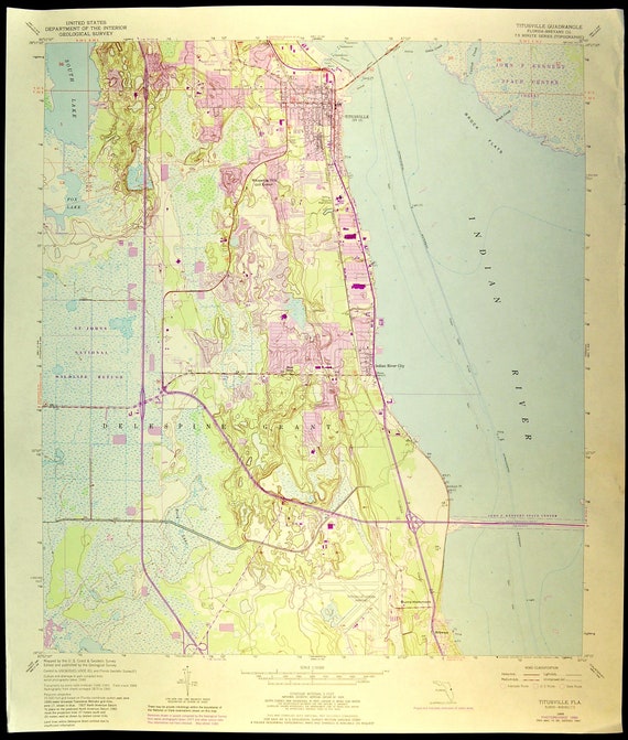 Titusville Map of Brevard County Florida Print Wall Decor | Etsy
