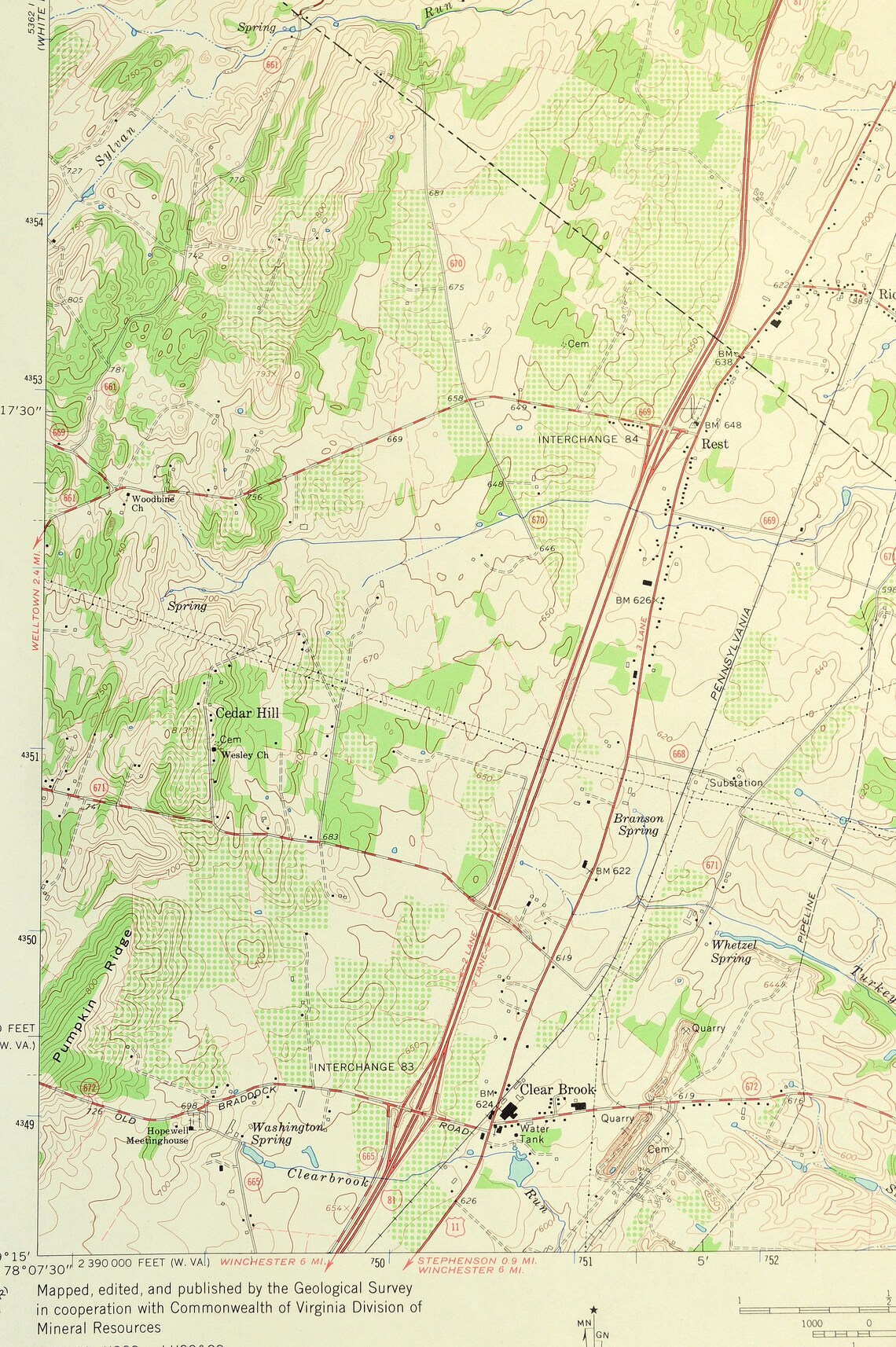 Inwood Map of Bunker Hill West Virginia Art Print Wall Decor Etsy