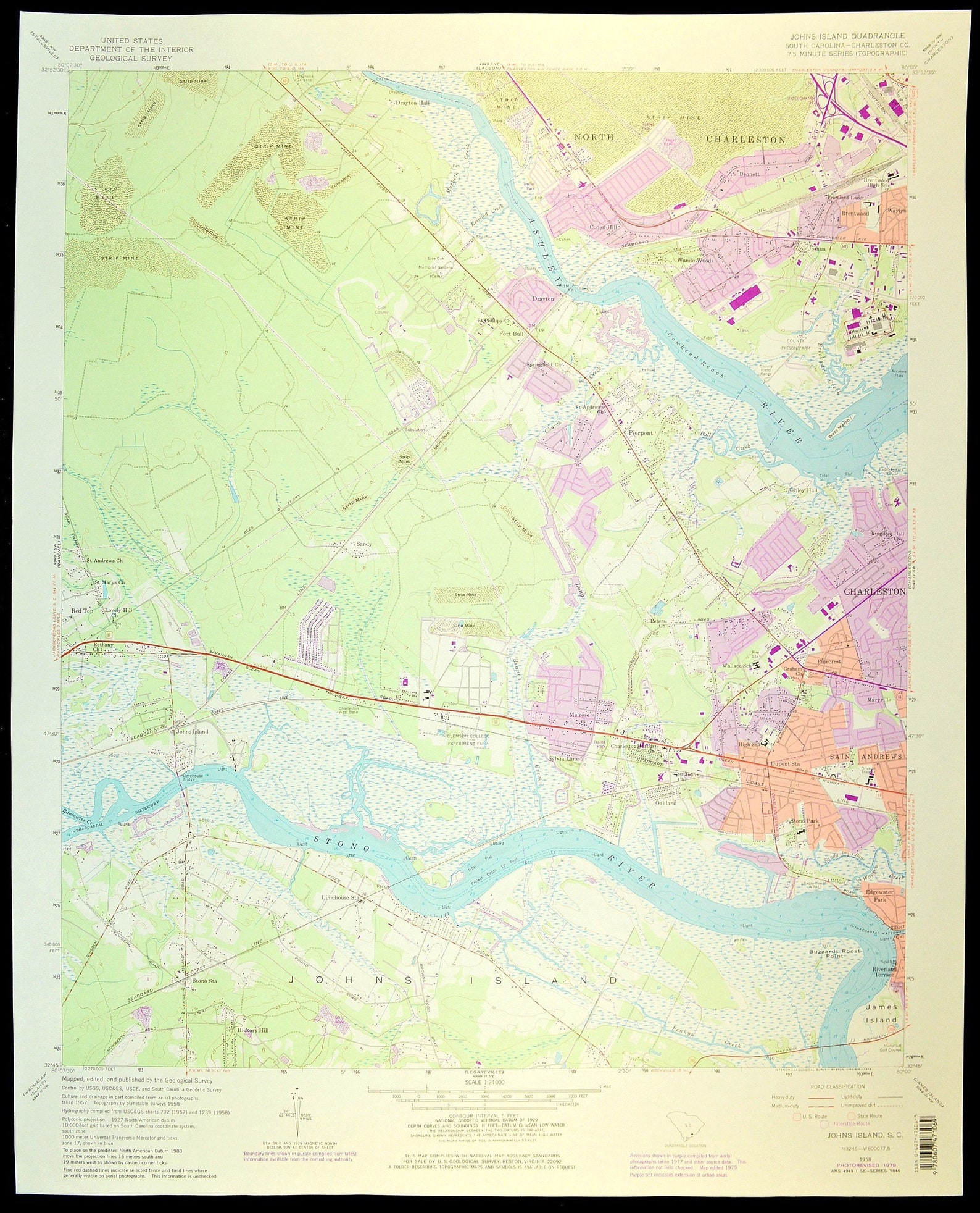 Fort Bull Map of Saint Andrews South Carolina Art Print Wall Etsy