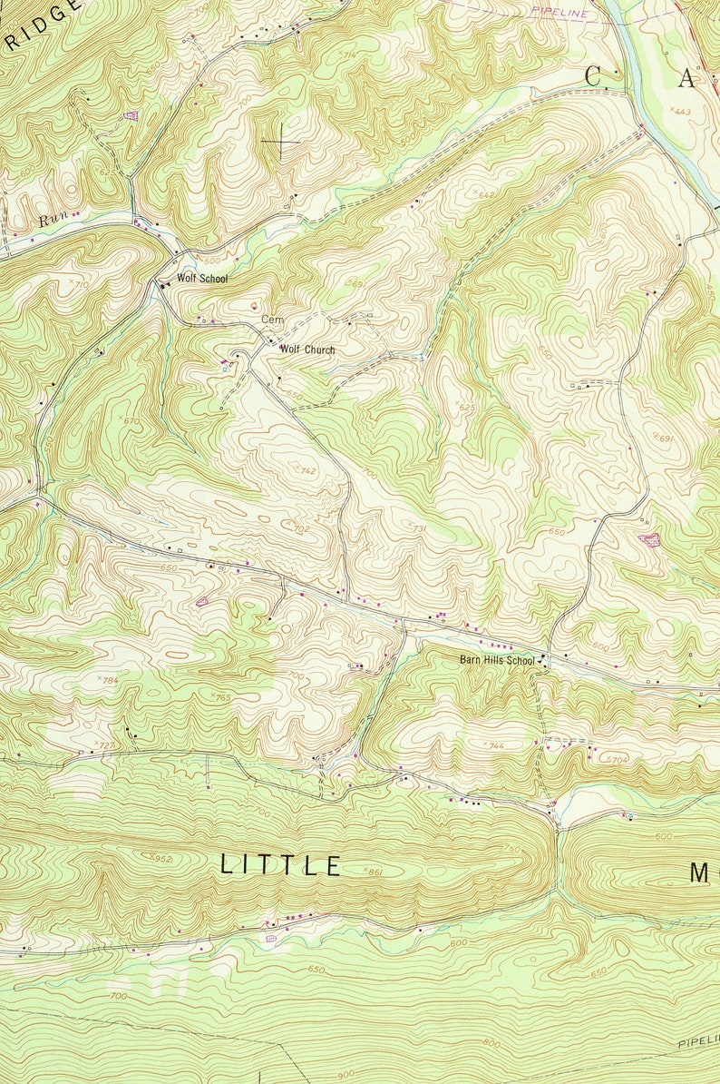 Shermans Dale Map of Carlisle Springs Pennsylvania Art Print Etsy