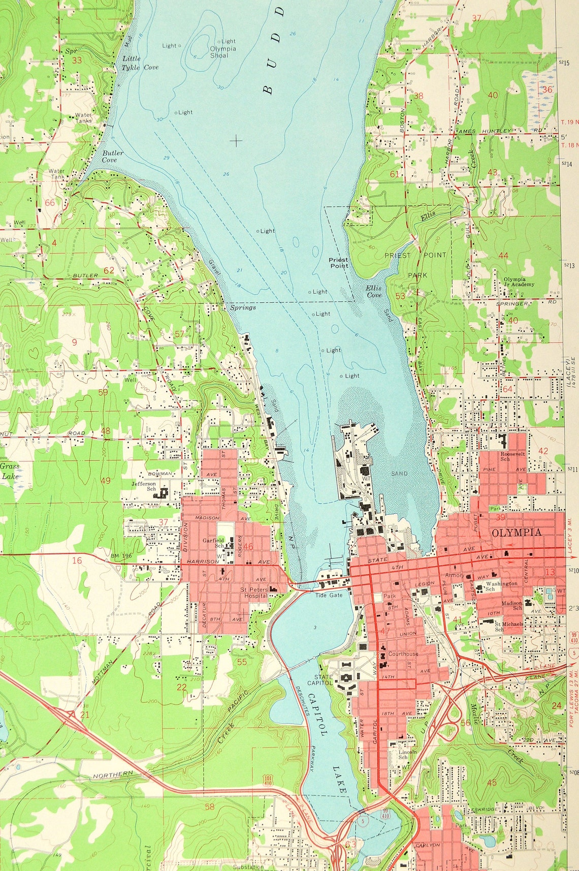 Olympia Tumwater Metro Area Wa Zip Code Maps Basic Map