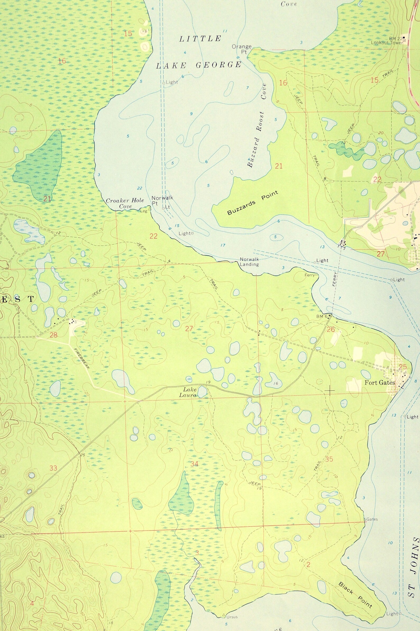 Welaka Map of Fruitland Florida Wall Decor Art LARGE Etsy