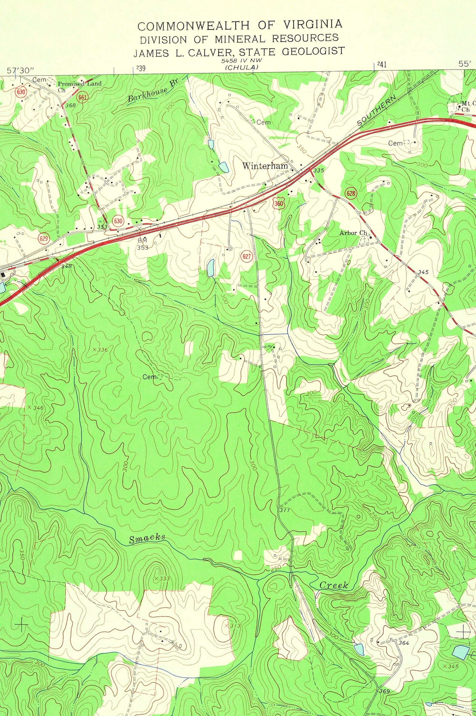 Amelia Court House Map of Scotts Fork Virginia Wall Decor Etsy