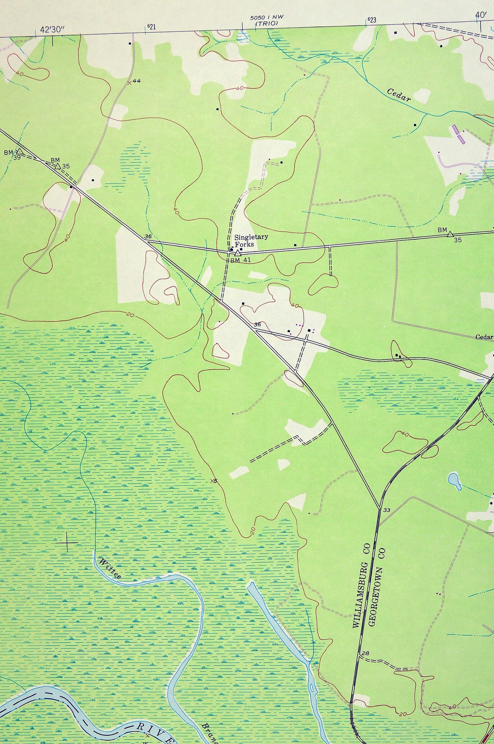 Jamestown Map of Santee Swamp South Carolina LARGE Topographic Etsy