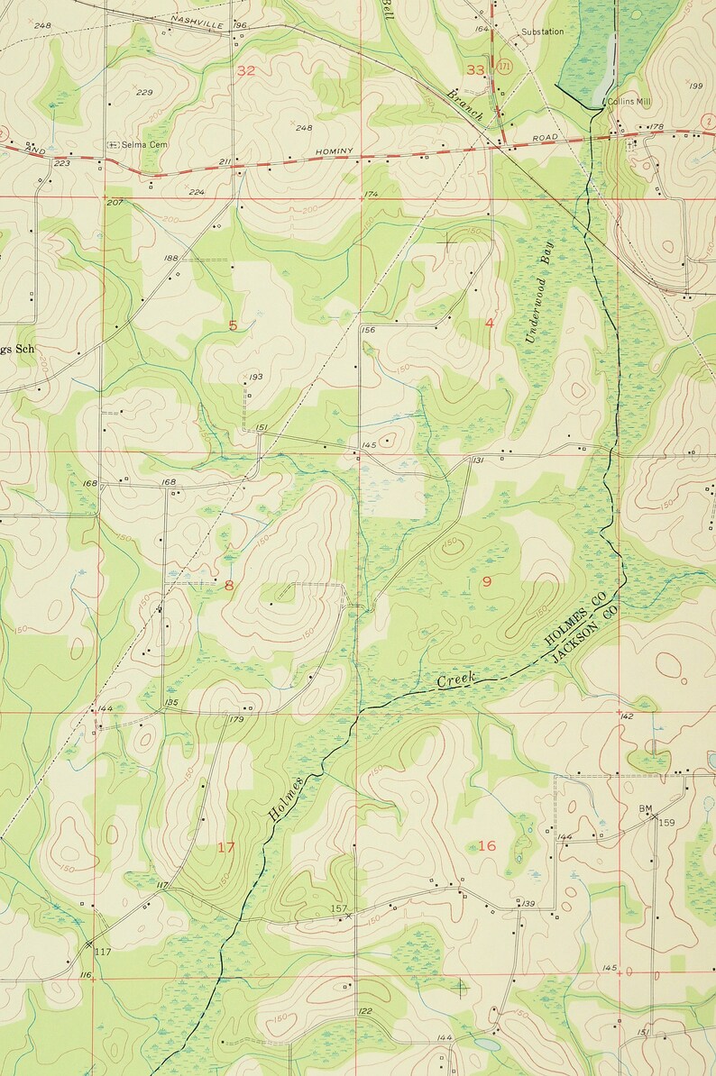 Graceville Map of Noma Florida Art Print Wall Decor LARGE Etsy