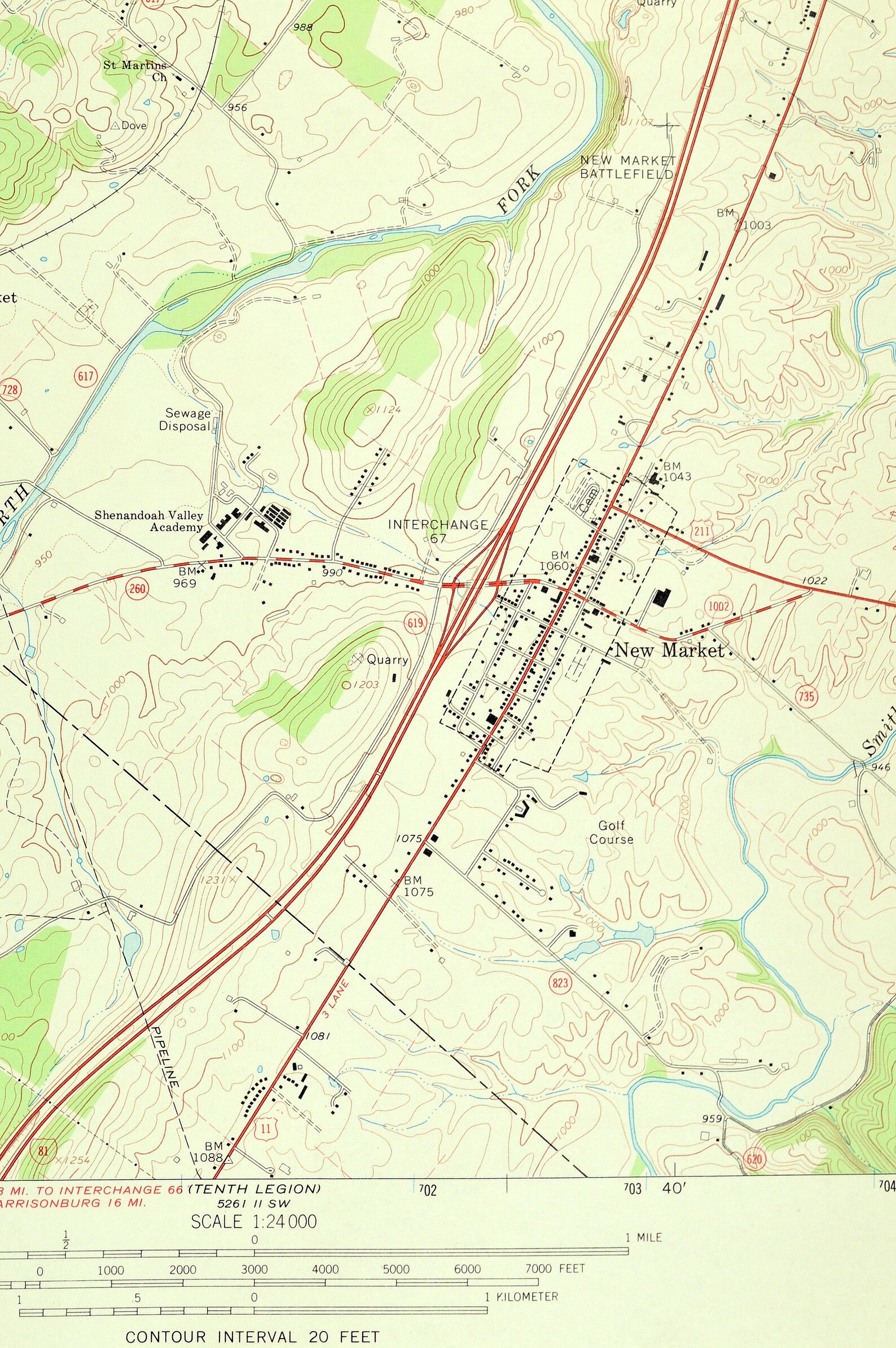 New Market Map of Mt Jackson Virginia Art Print Wall Decor Etsy
