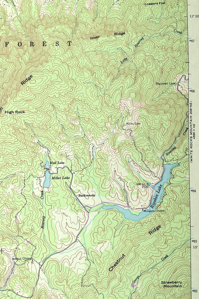 Iron Mountain Gap Map of Cherokee National Forest Tennessee Etsy