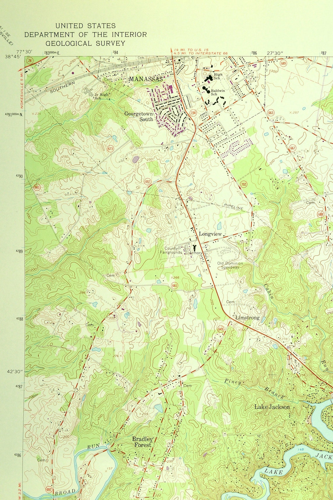 Independent Hill Map of Lake Jackson Virginia Art Print Wall Etsy