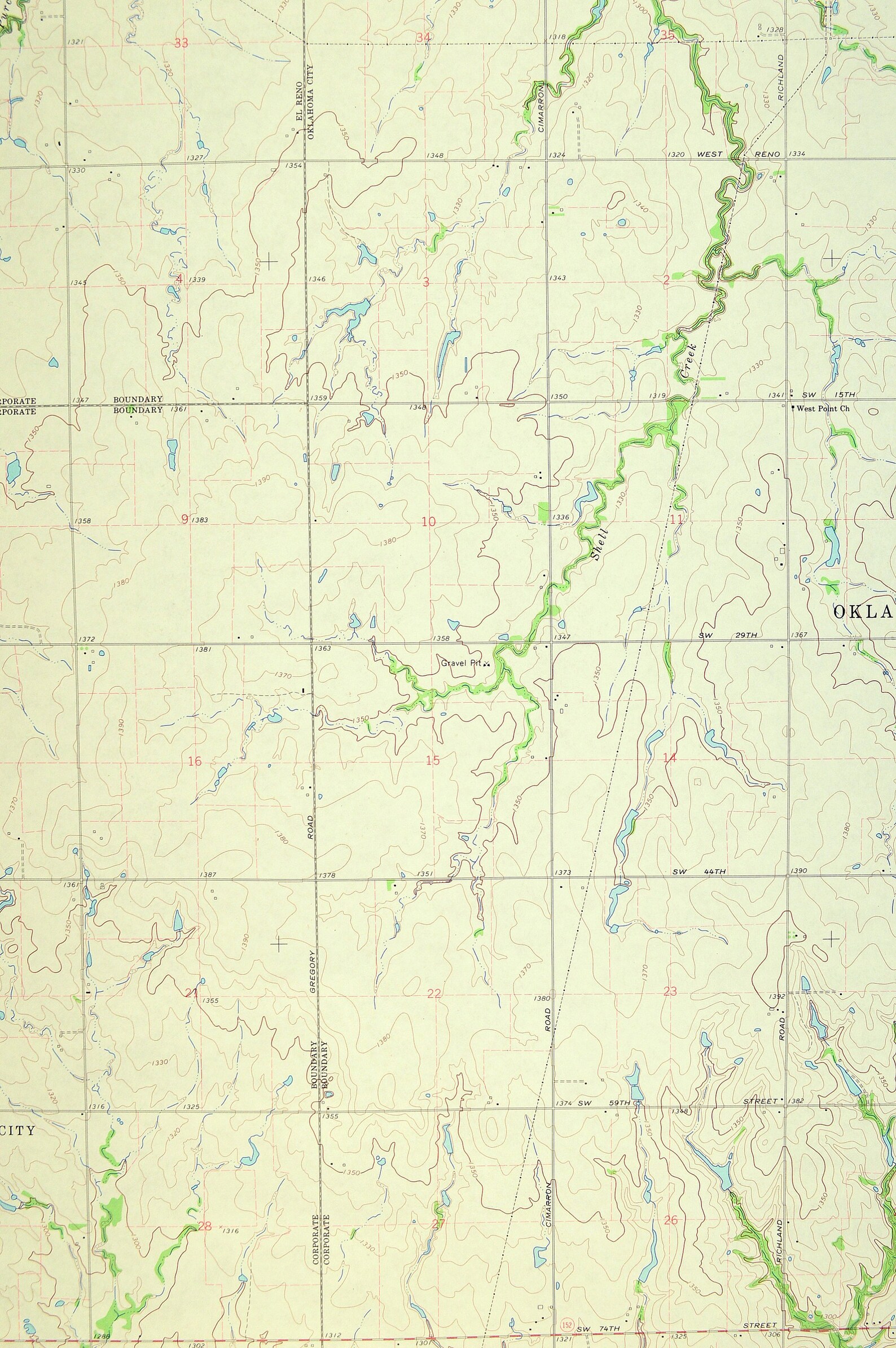 Canadian County Oklahoma Map of Minco Print Wall Art Decor Etsy