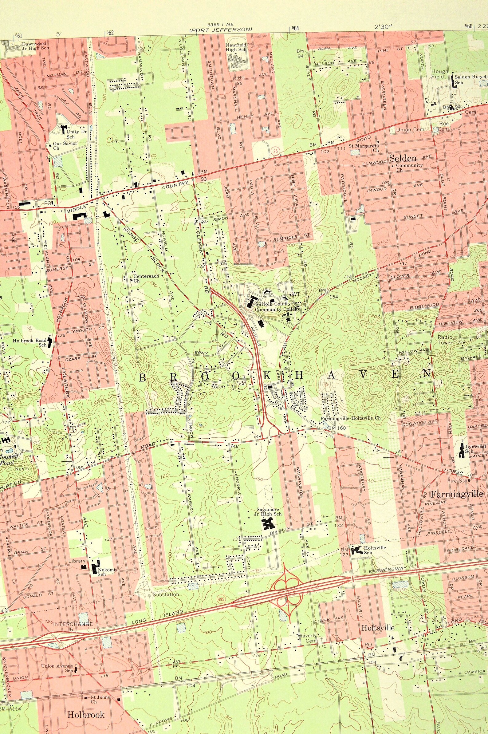 Patchogue Map of Holbrook New York LARGE Topographic Survey Etsy