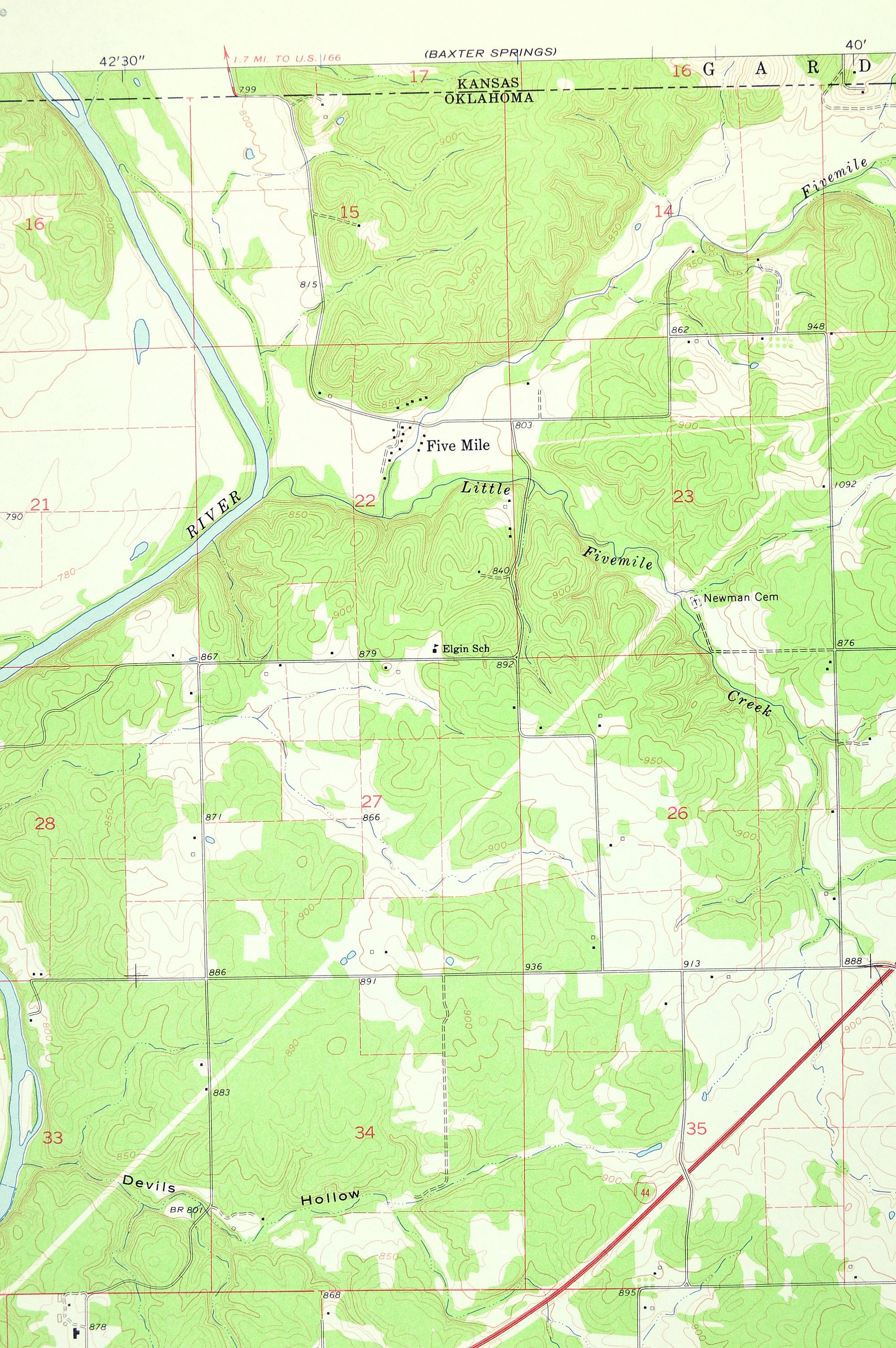 Peoria Map of Quapaw Indian Reservation Oklahoma Wall Art Etsy