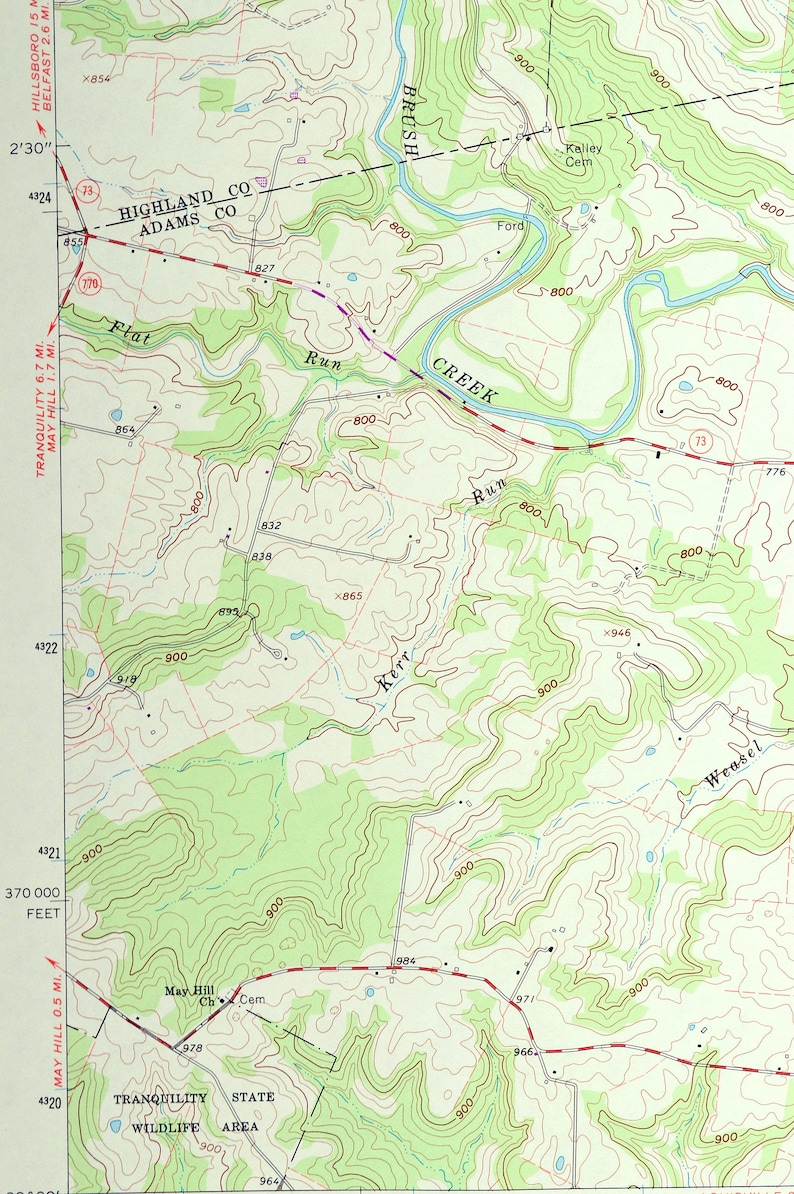 Sinking Spring Map of Serpent Mound State Memorial Ohio Print Etsy