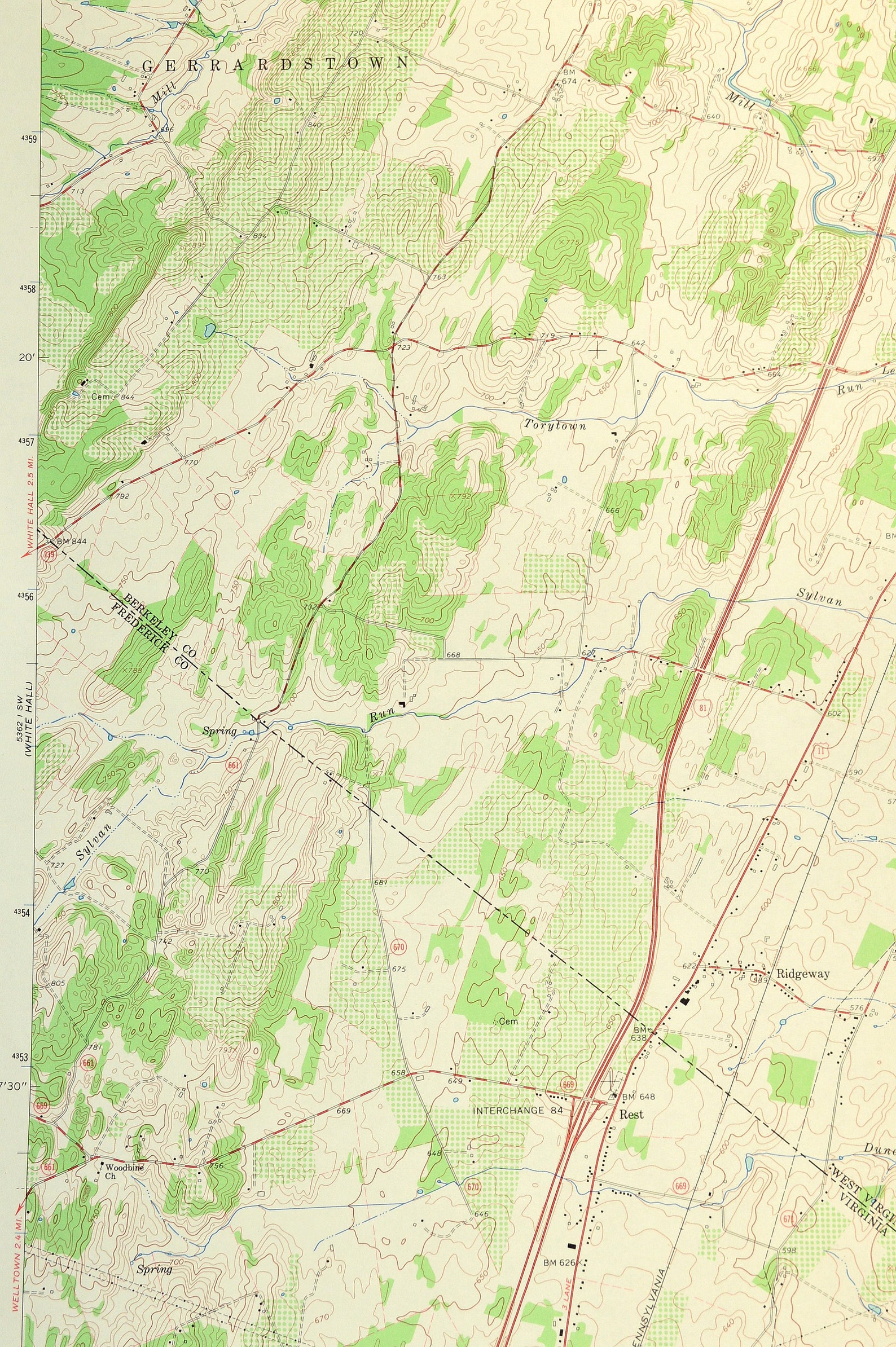 Inwood Map of Bunker Hill West Virginia Art Print Wall Decor Etsy