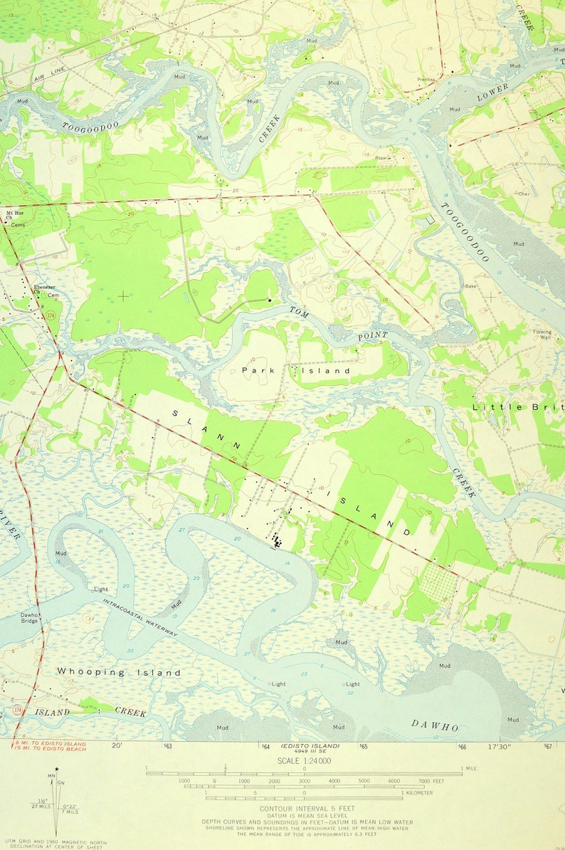 Adams Run Map of Baptist Hill South Carolina Large Topographic Etsy