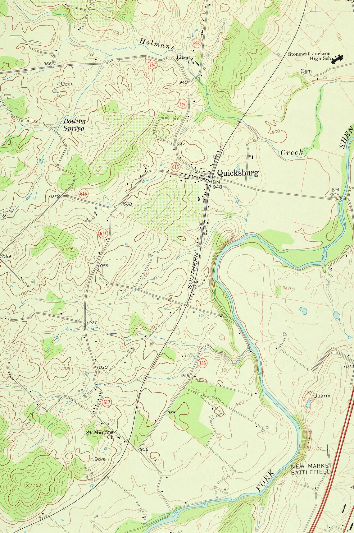 New Market Map of Mt Jackson Virginia Art Print Wall Decor Etsy