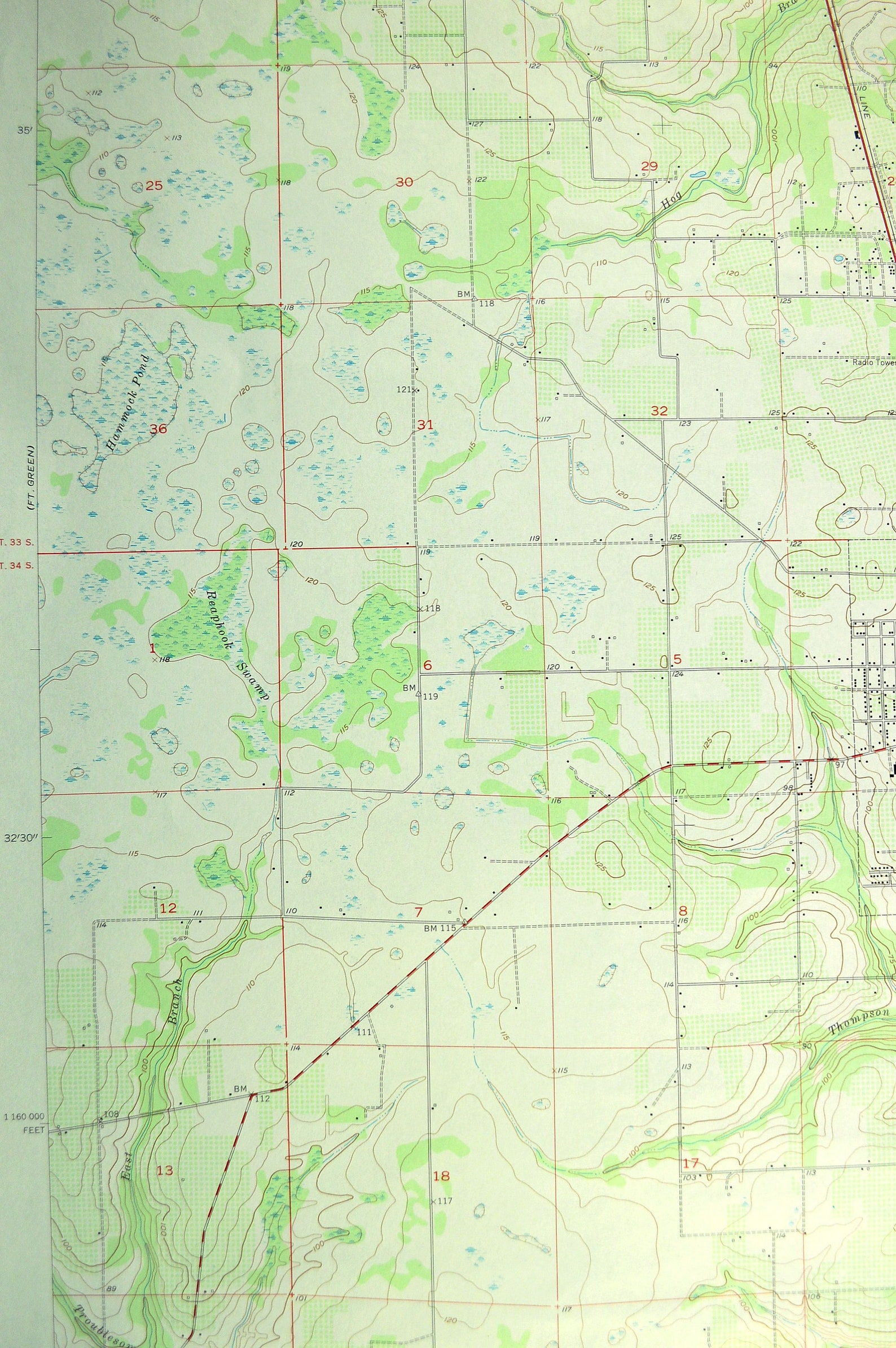Wauchula Map of Hardee County Florida Print Wall Decor LARGE Etsy