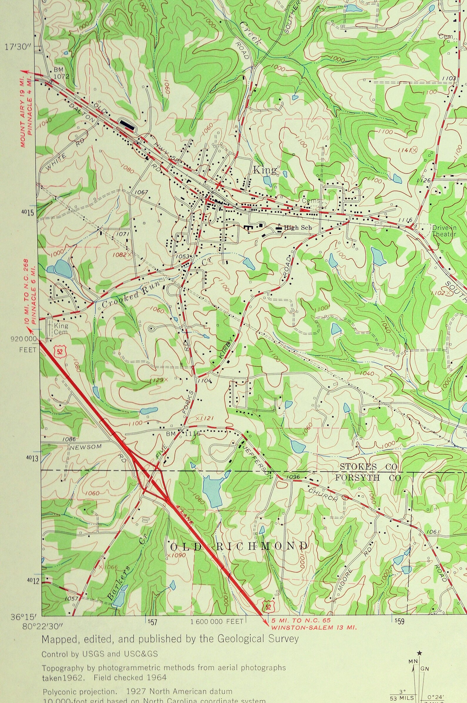 King North Carolina Map of Mount Olive Art Print Wall LARGE Etsy