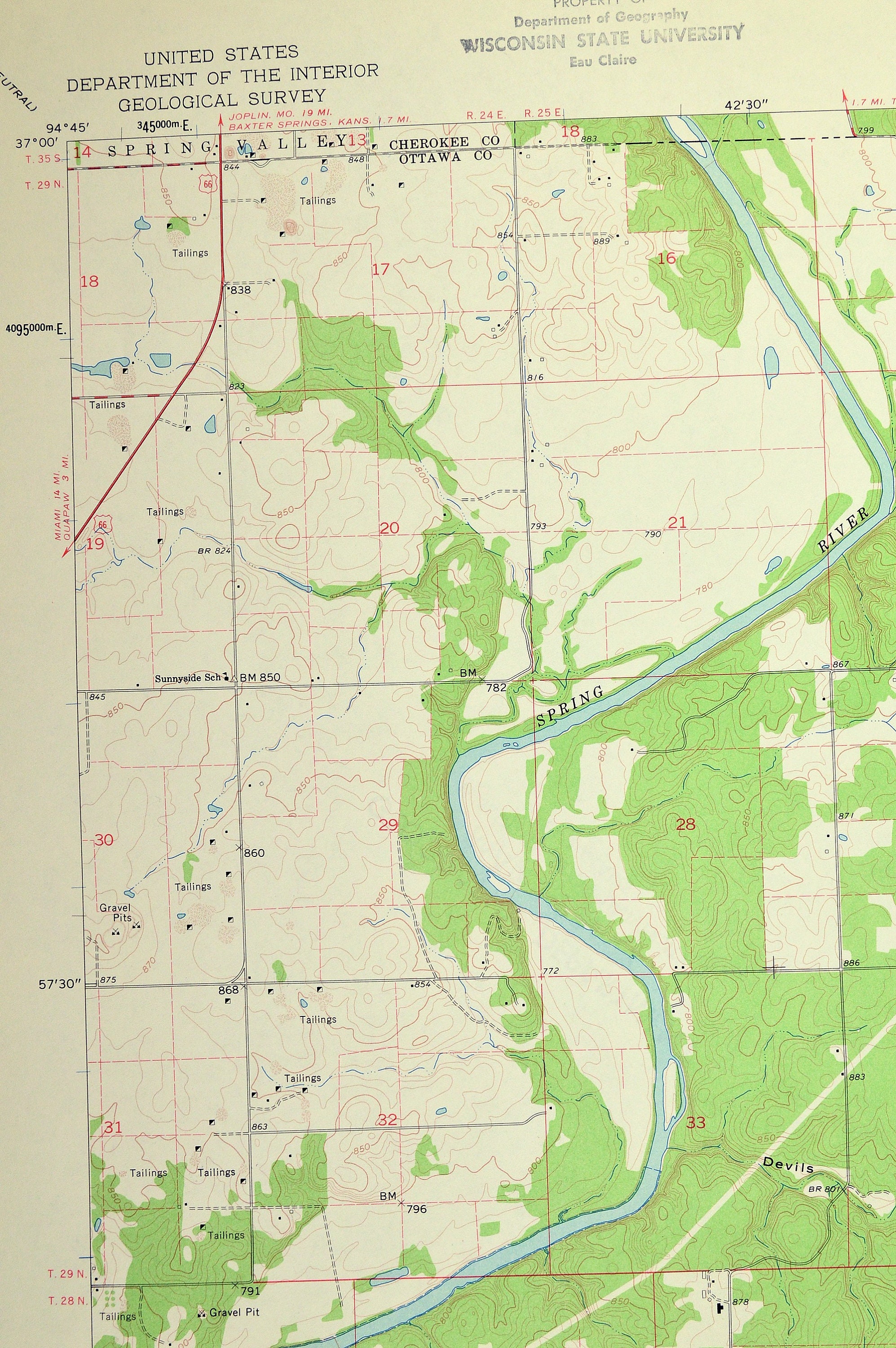 Peoria Map of Quapaw Indian Reservation Oklahoma Wall Art Etsy
