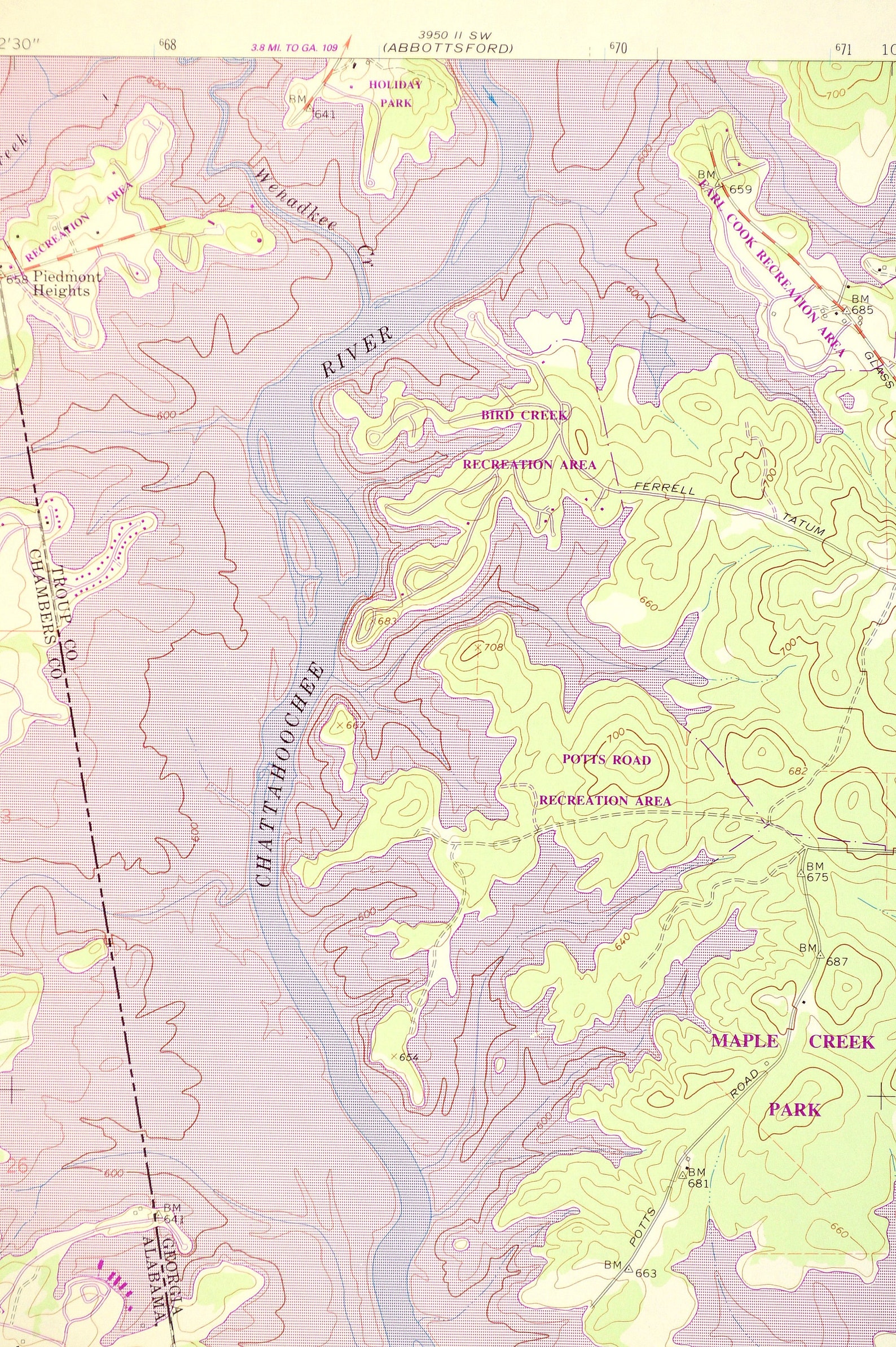 Topo Map Of West Point Lake