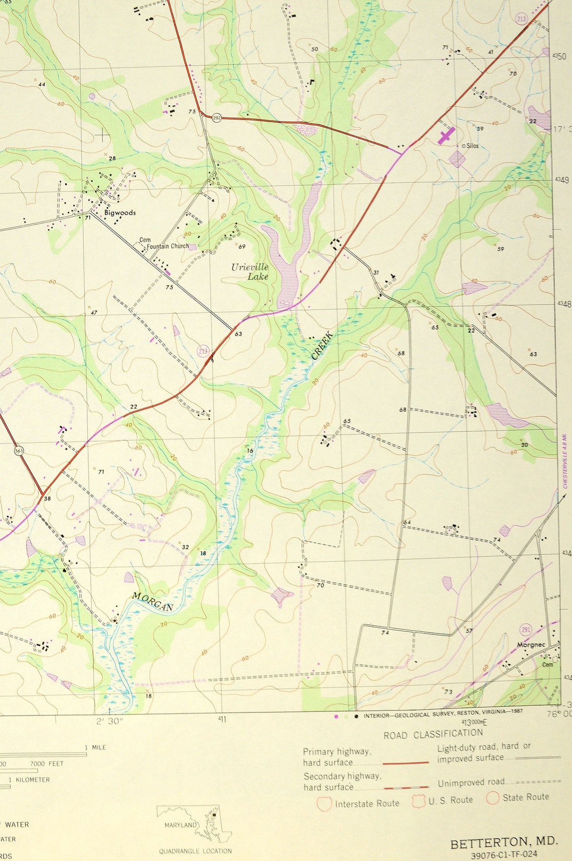 Betterton Map of Still Pond Maryland Art Print Wall Decor Etsy