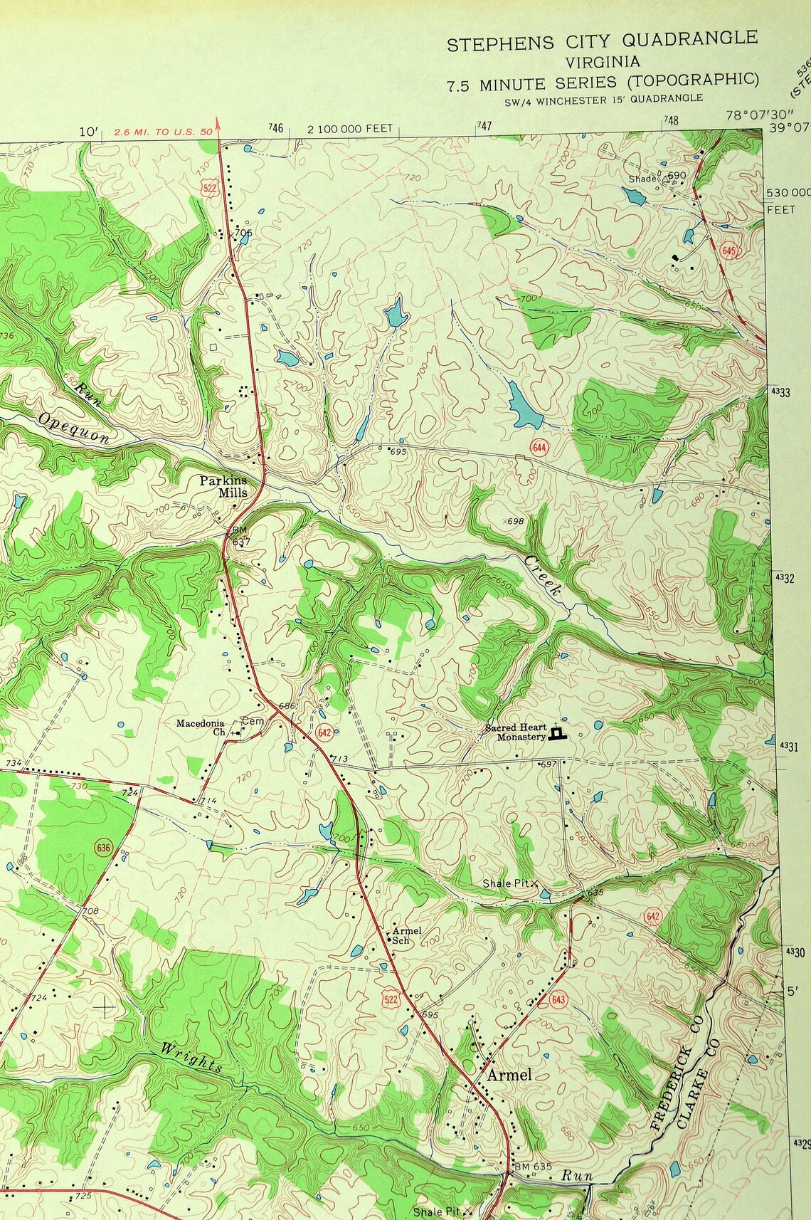 Stephens City Map of Double Tollgate Virginia Art Print Wall Etsy
