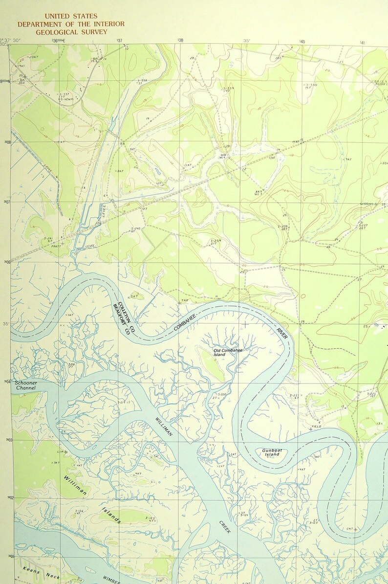 Wiggins Map of Chisolm South Carolina Wall Art LARGE Etsy