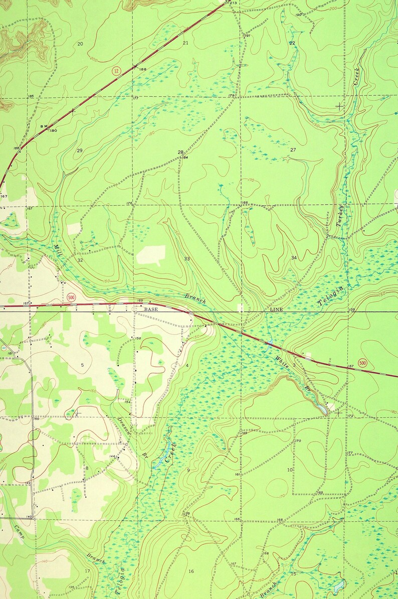 Bristol Map of Lake Mystic Florida Print Wall Art LARGE Etsy