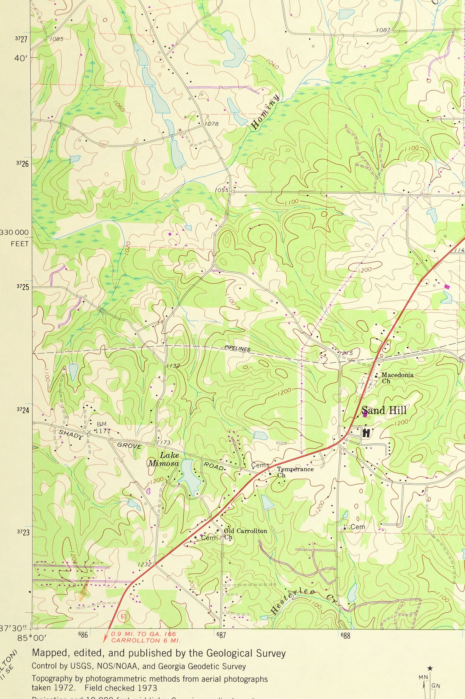 Villa Rica Map of Sand Hill Art Print Wall Decor LARGE Etsy