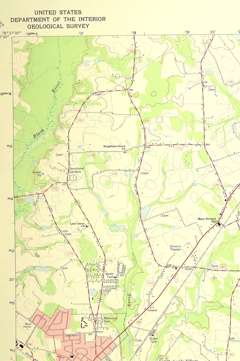 Dunn Map of Benson North Carolina LARGE Topographic USGS Etsy