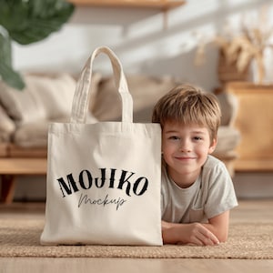 Mojiko Canvas Tote Bag Mockup Toddler Tote Mockup Child Tote Mockup Tote Bag Mockup
