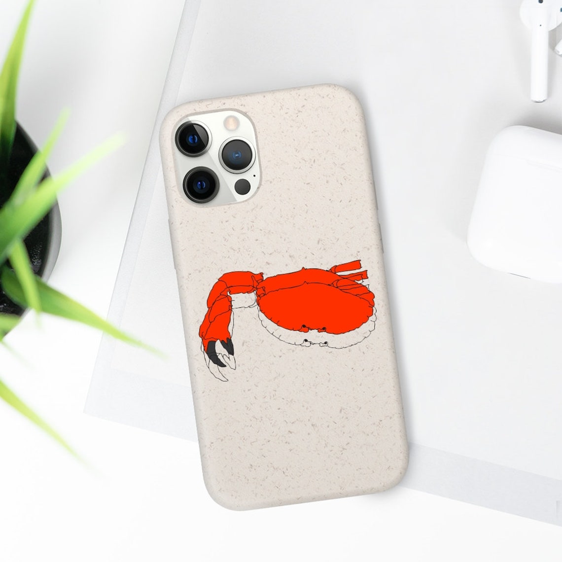 Crab Phone Case / Ocean Case / Eco Friendly / Biodegradable Etsy