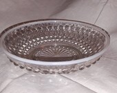opalescent rim hobnail candy dish