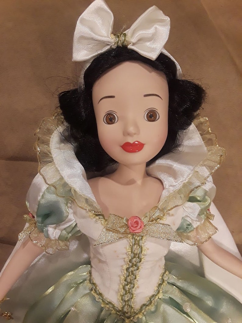 Disney SNOW White KEEPSAKE Porcelain Doll brass Key Keepsake Etsy