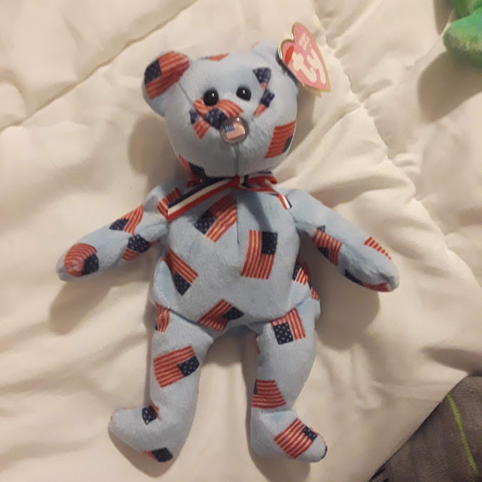 UNION TY BEANiE BABY bear Retired w/ flag nose Aug 1 2003 Etsy