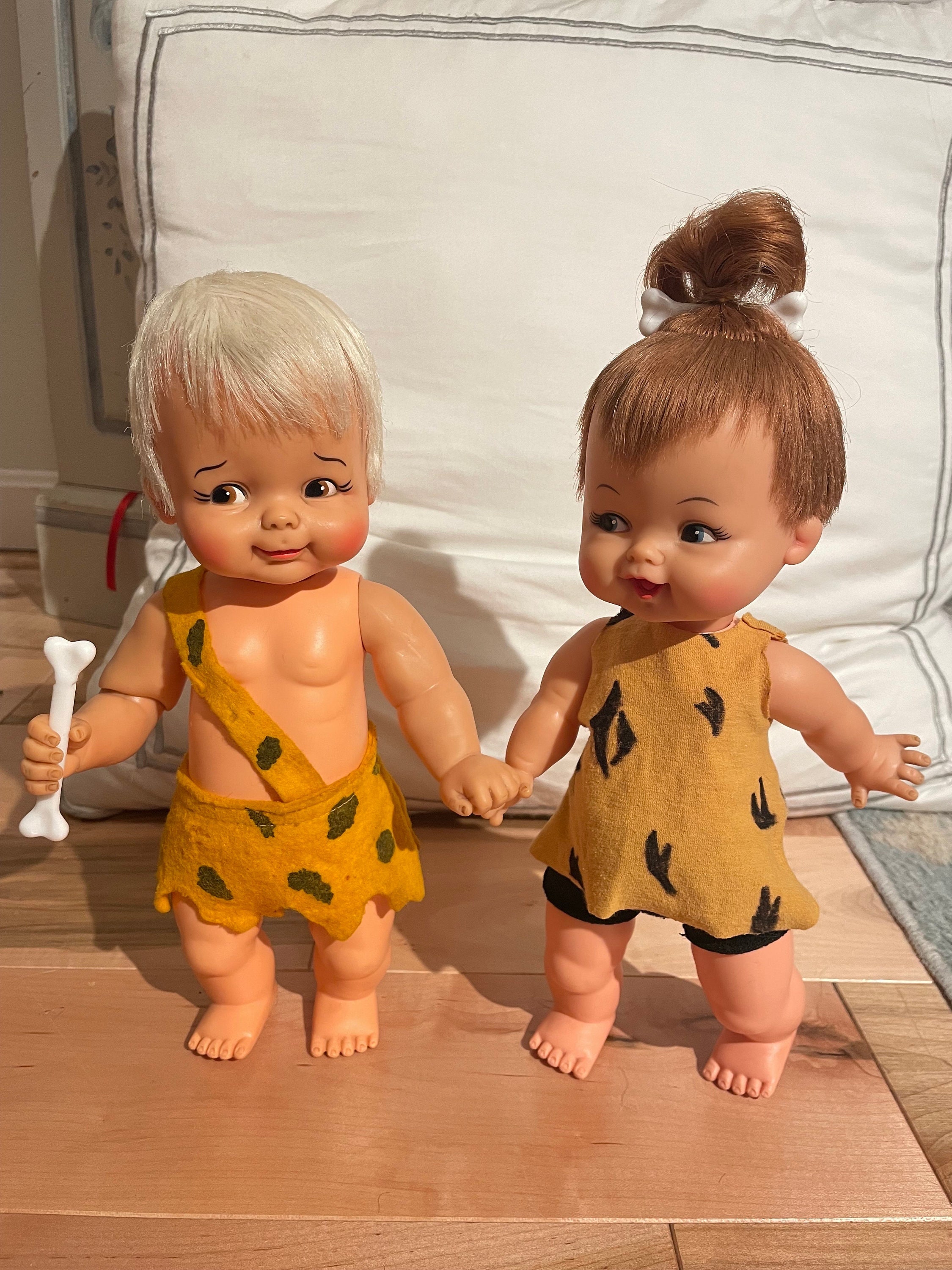 PEBBLES and BAM BAM Dolls Hanna Barbera Ideal Vintage Dolls PEBBLES and BAM BAM Dolls Hanna Barbera Ideal Vintage Dolls