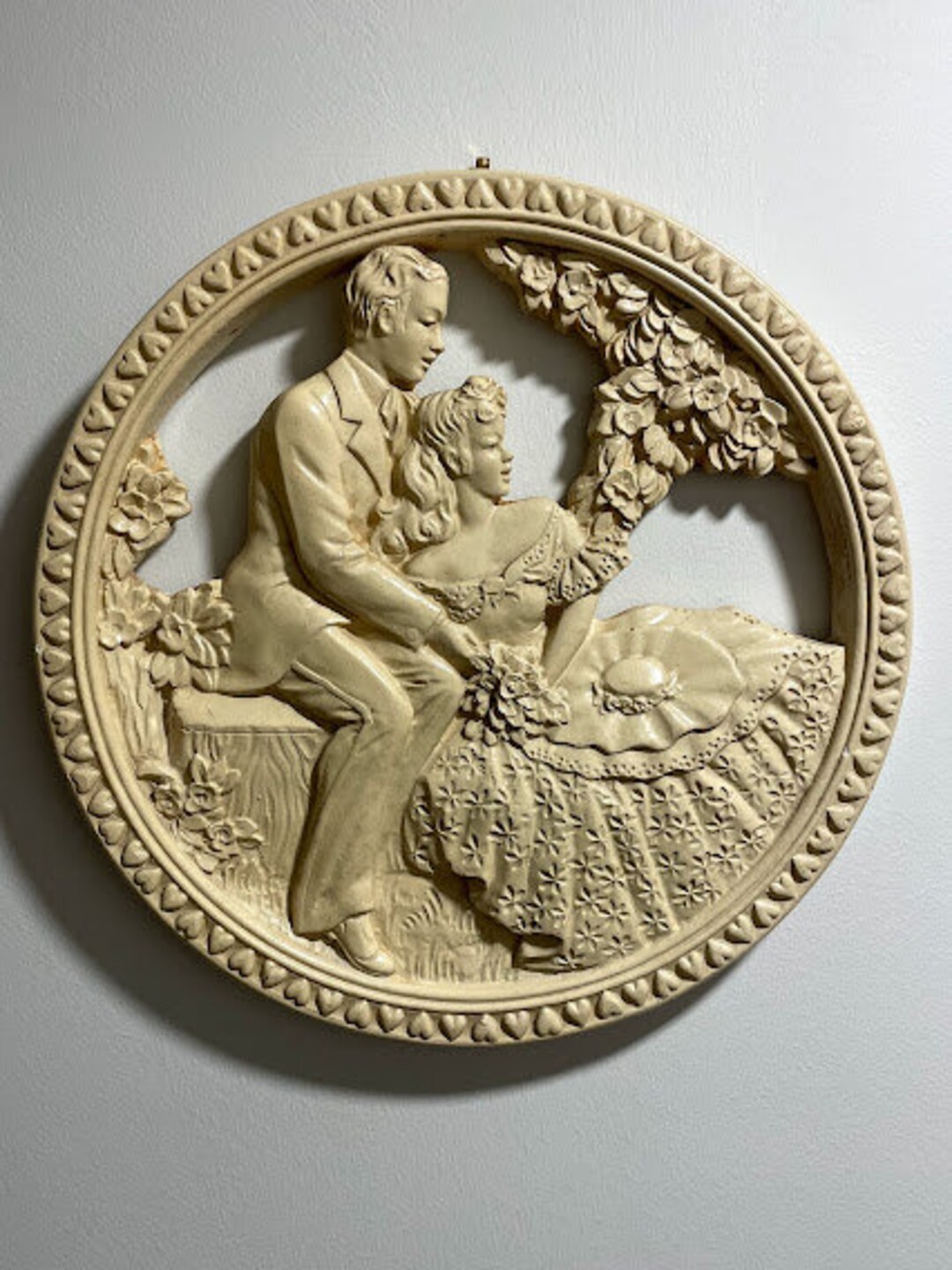 Vintage WALL Art Chalkware Wall Decor Etsy