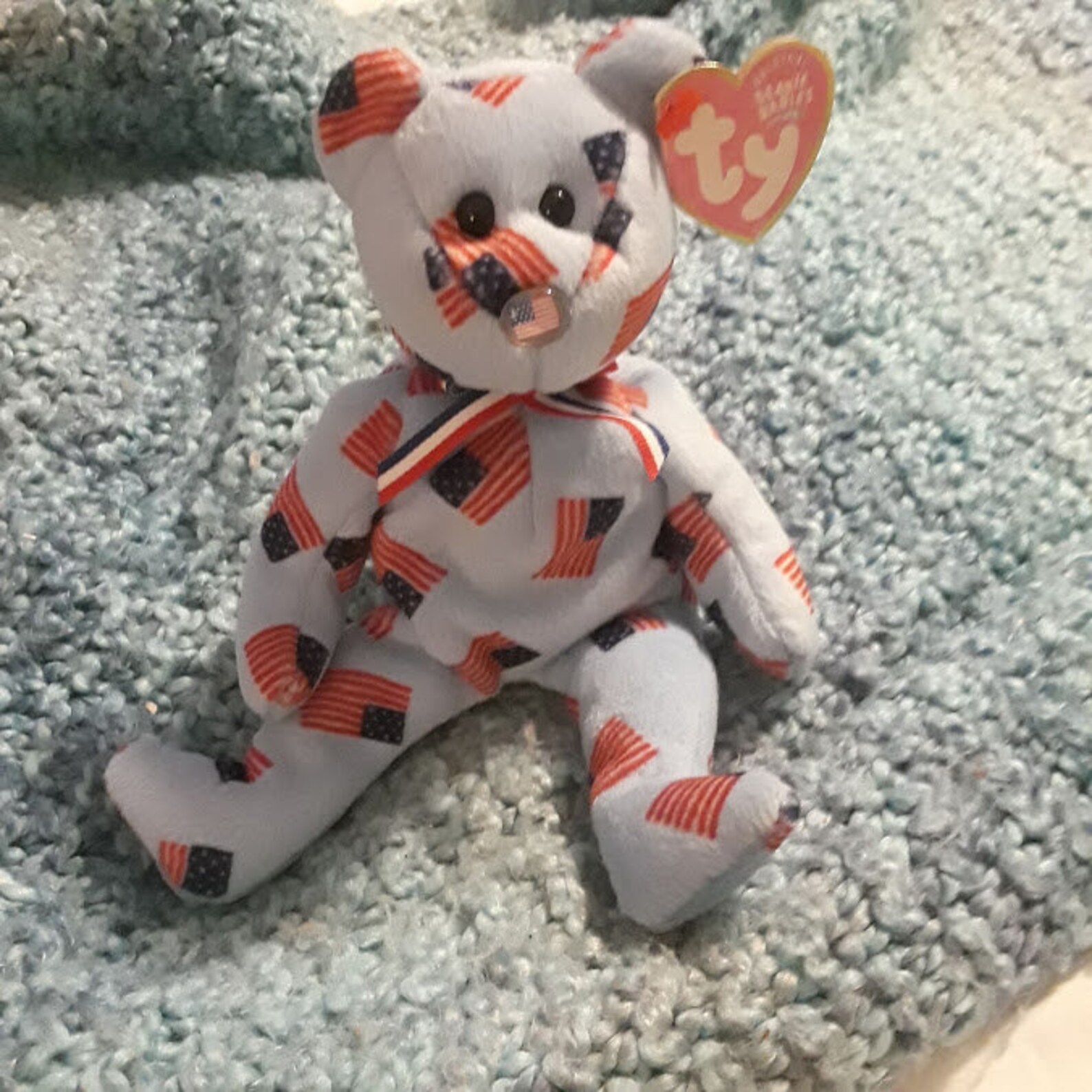 UNION TY BEANiE BABY bear Retired w/ flag nose Aug 1 2003 Etsy