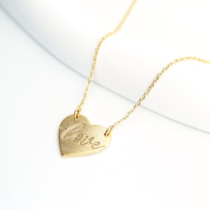 Herz Halskette. Liebeskette. Freundin Geschenk. Brautjungfer Geschenk. Brautjungfer Geschenk. Mama Geschenk. Freundschaftskette. Liebe Anhänger. Minimalistisch.