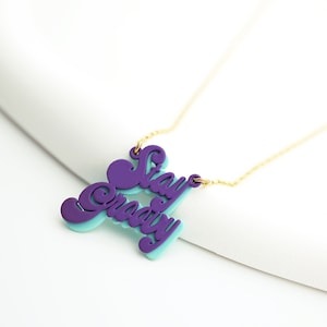 Mantente maravilloso collar. Collar de letras. Collar de doble placa. Collar de dibujos animados. Mantente genial. De vuelta a la escuela. Regalo de amigo. Collar maravilloso.