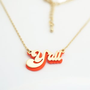 Todos ustedes collar. Collar de letras. Collar con nombre. Collar con doble baño. Collar de amistad. De vuelta a la escuela. Joyería Y2K. Todos ustedes. Todos ustedes.