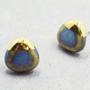 Arcane Ceramic earrings. Porcelain gold earrings. Bridesmaid gift. Ceramic jewelry. 22k gold ceramic. Earrings. Pebble earrings. Mama gift.