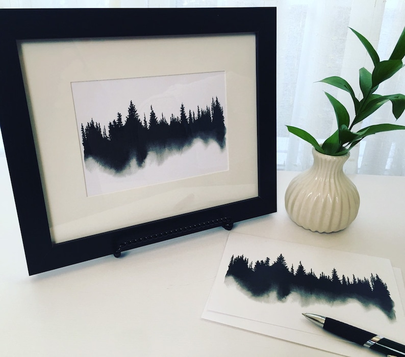 Black and White Art Cards Botanical and Scenery Mix and Match Card Sets Personalized Cards Watercolor and Pen and Ink Drawings Mix an M