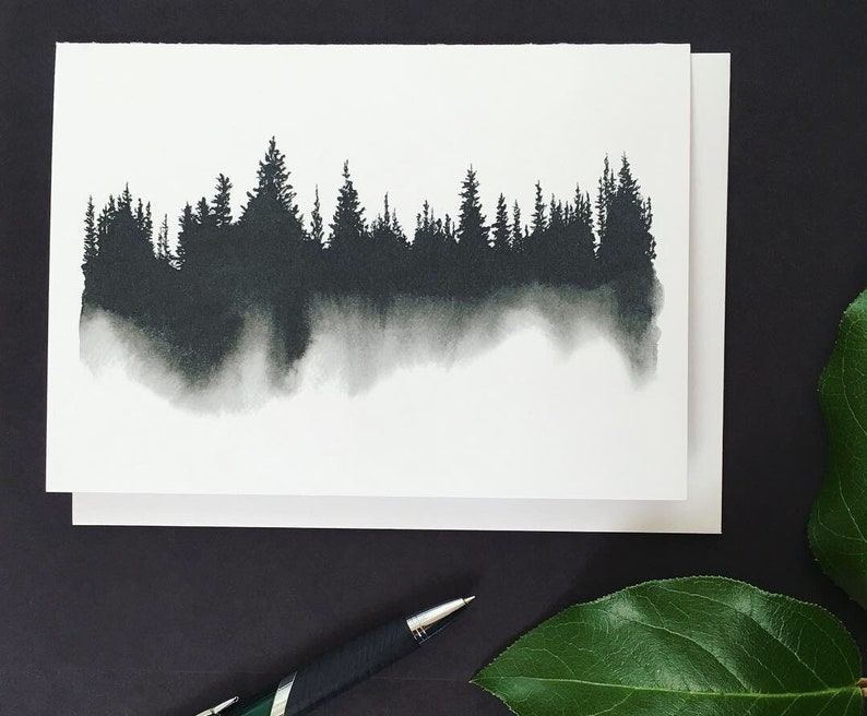 Black and White Art Cards Botanical and Scenery Mix and Match Card Sets Personalized Cards Watercolor and Pen and Ink Drawings Mix an M