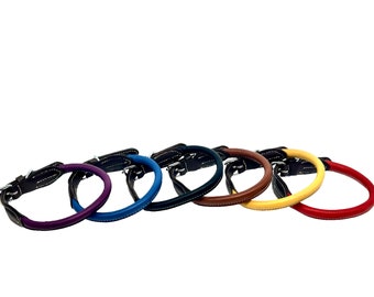 Natural Leather Rolled Dog Collar | Variable Sizes From Puppies to Adult Dogs & Ample Colour Choices | Elegant and Strong Dog Collar