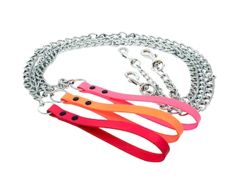 Polymer and Metal Dog Leash | Metal Dog Lead | 110cm/44 inch length | Strong and durable dog lead biothane handle metal lead