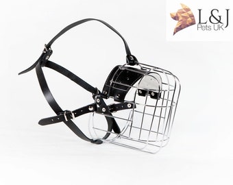 Strong Metal Wire Basket Dog Muzzle for Great Dane Dogue de Bordeaux and other similar snouts.